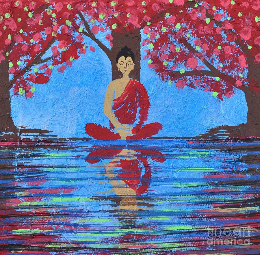 Meditation Painting by Sally Tiska Rice