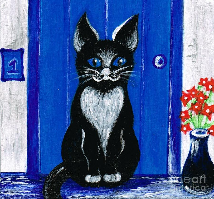 Mediterranean Cat Sitting Painting by Teresa White - Fine Art America