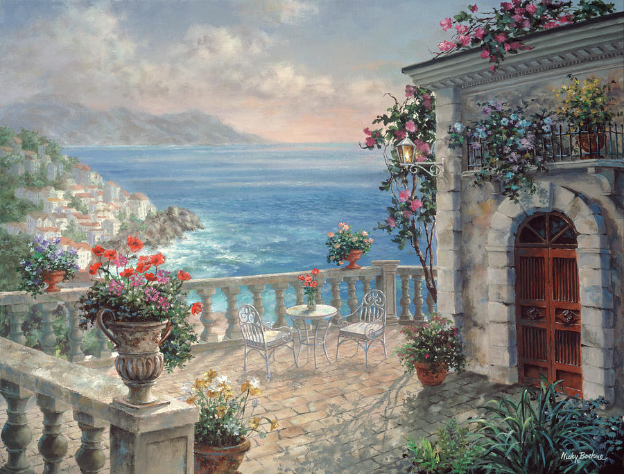 Flower Painting - Mediterranean Elegance by Nicky Boehme