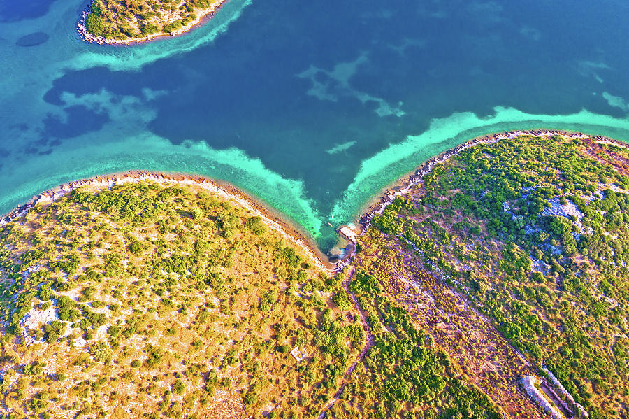 Mediterranean island bay aerial view Photograph by Brch Photography