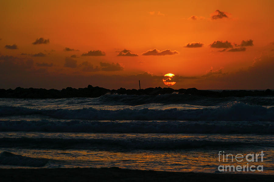 Mediterranean Sun-Set w2 Photograph by Vladi Alon