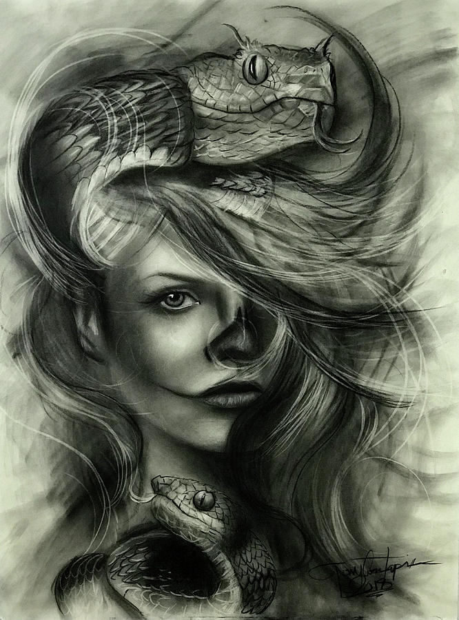 Medusa drawing by me for Splinterlands Art Contest! // Week 173 // | PeakD