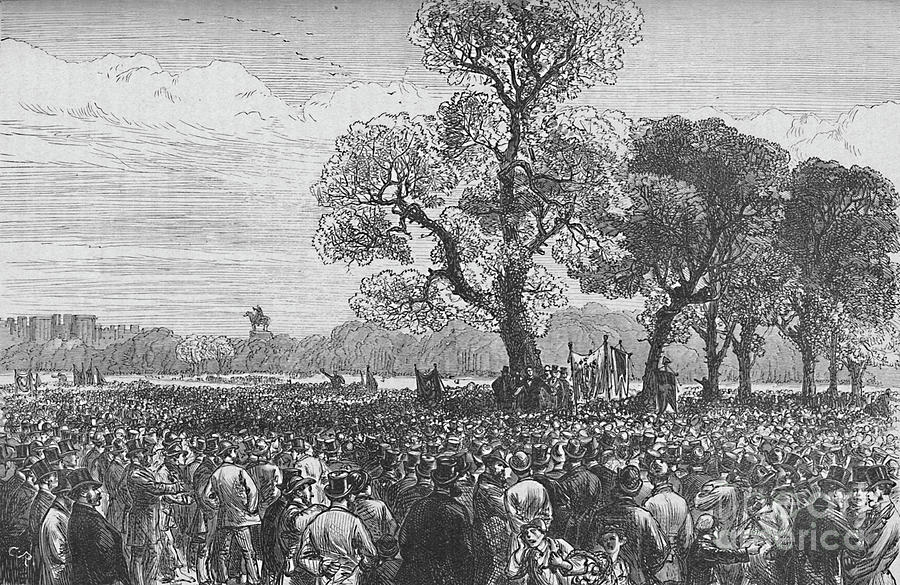 Meeting At The Reformers Tree, Hyde Drawing by Print Collector Meeting At The Reformers Tree, Hyde Drawing by Print Collector