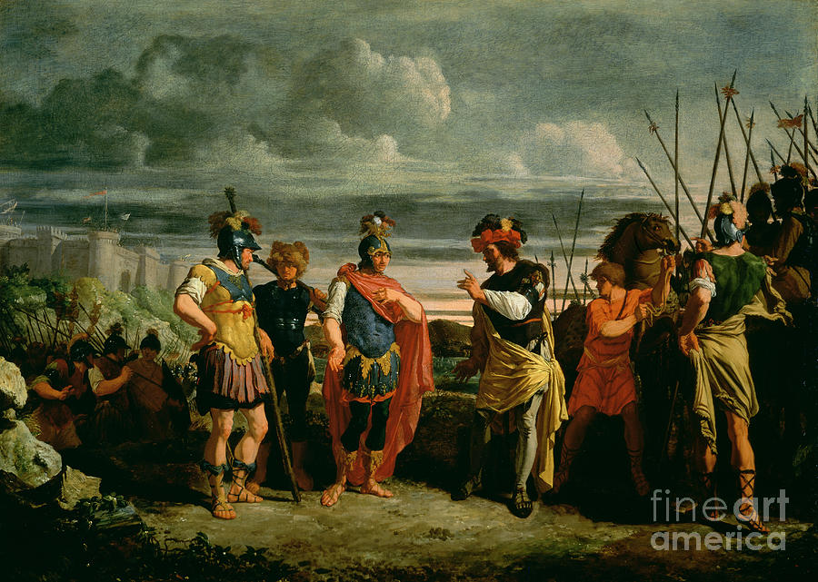 Meeting Between Claudius Civilis And The Commander Of The Roman Army Painting by Frans De Jong Or Jongh