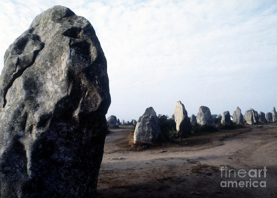 France Photograph - Megalithic Carnac Monuments Of Kermario. by Prehistoric