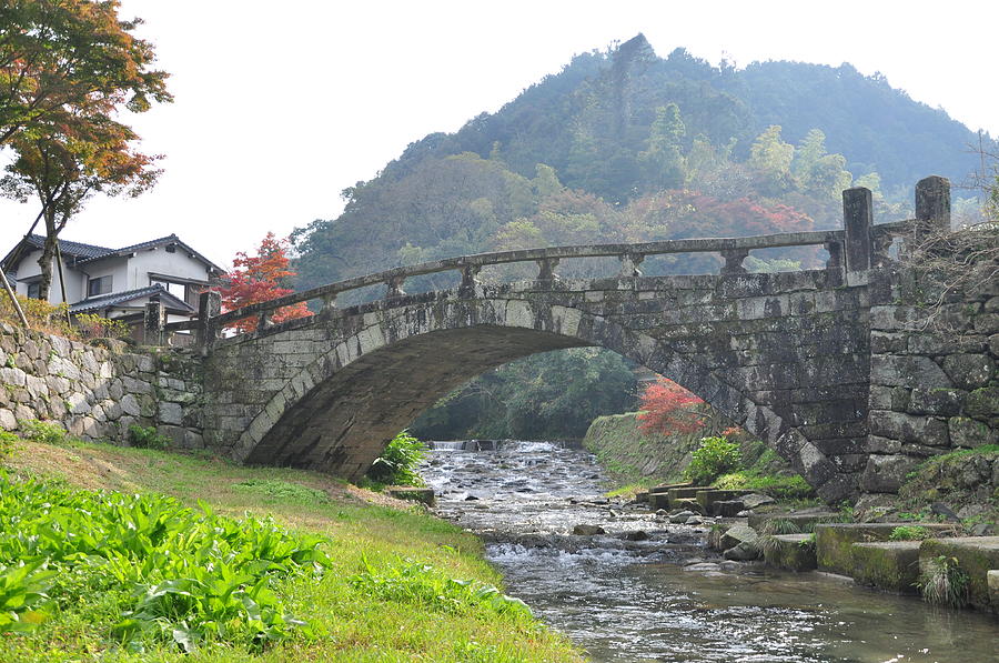 Megane-bashi Bridge At Akitsuki Photograph by Shigeon
