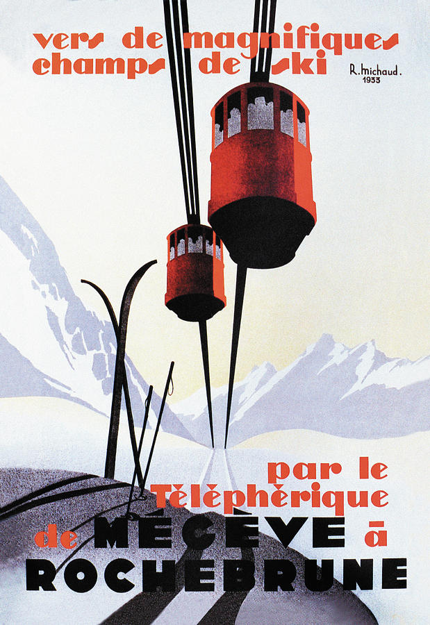 Megeve Painting by Rene Michaud