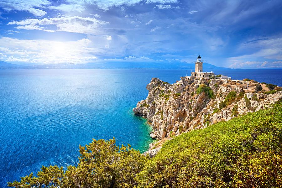 Greek Photograph - Melagkavi Lighthouse, Cape Ireon by Jan Wlodarczyk