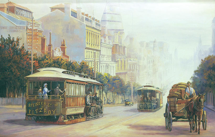 Cable Cars Painting - Melbourne Cable Cars by John Bradley
