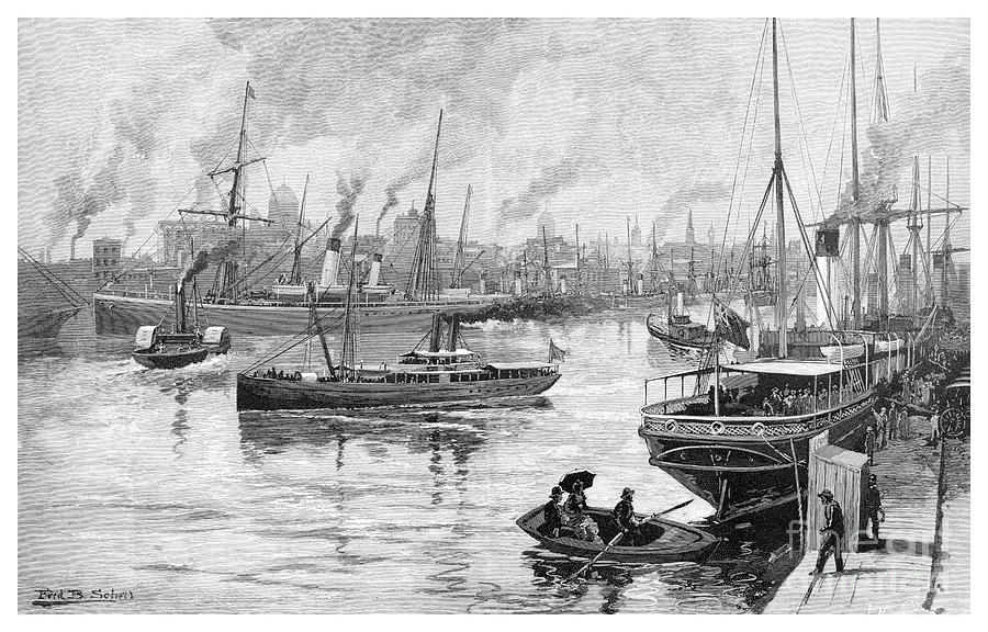 Melbourne From The Yarra, Victoria Drawing by Print Collector