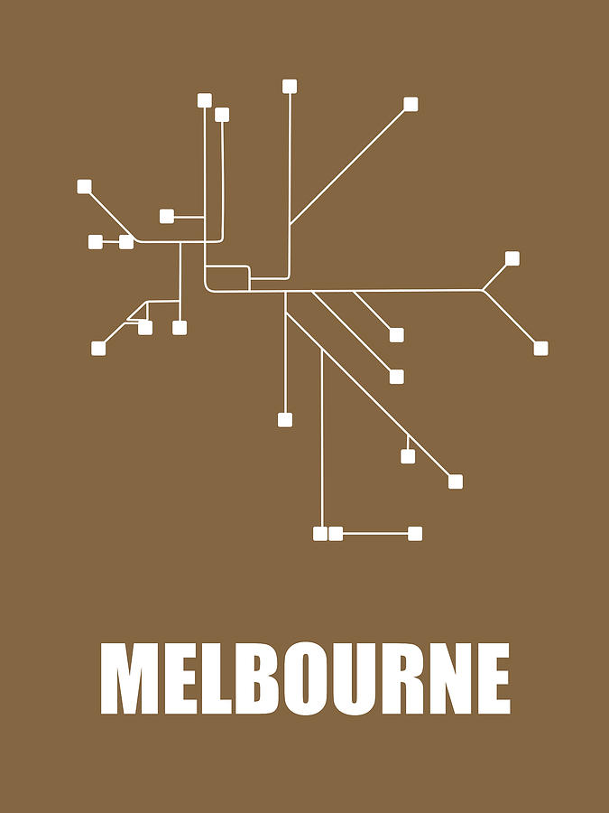 Melbourne Digital Art - Melbourne Subway Map 2 by Naxart Studio Melbourne Digital Art - Melbourne Subway Map 2 by Naxart Studio