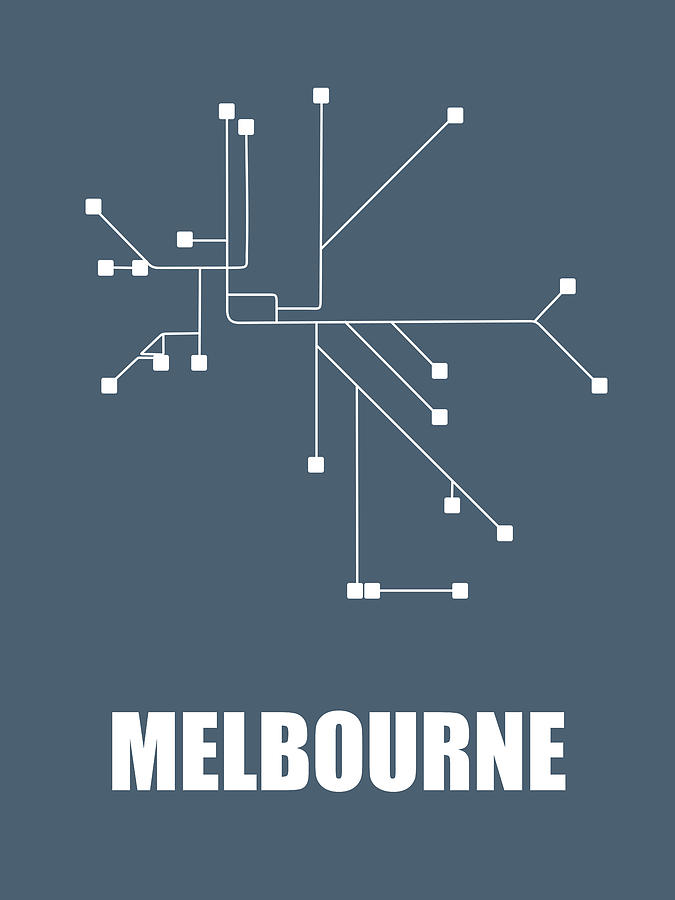 Map Digital Art - Melbourne Subway Map by Naxart Studio
