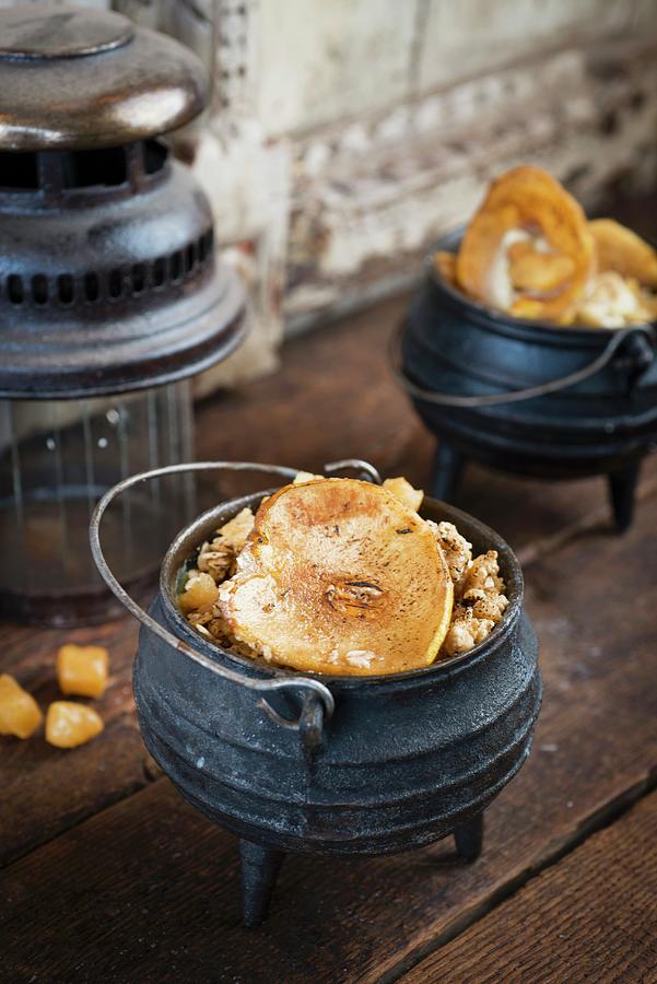 Melktert south African Milk Tart With Caramelised Quinces And Crumbles Photograph by Great Stock!