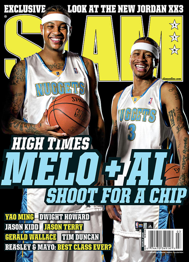 Denver Nuggets Photograph - Melo + AI Shoot for a Chip: High Times SLAM Cover by Atiba Jefferson