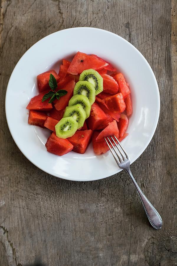 Melon & Kiwi Salad Photograph by Leah Bethmann