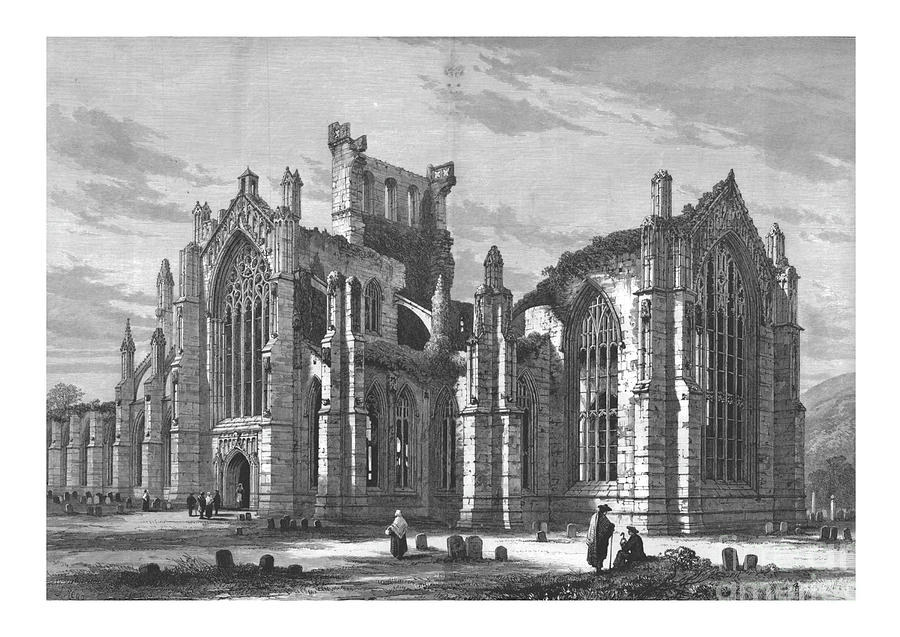 Melrose Abbey Artist Unknown Drawing by Print Collector