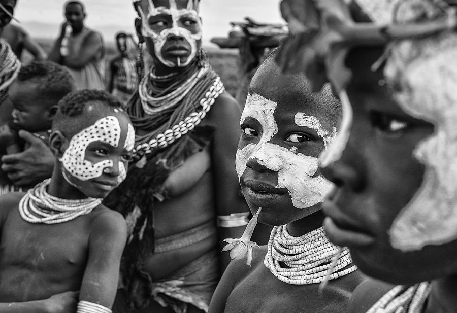 Members Of A Karo Tribe In The Omo Valley (ethiopia). Photograph by Joxe Inazio Kuesta Garmendia