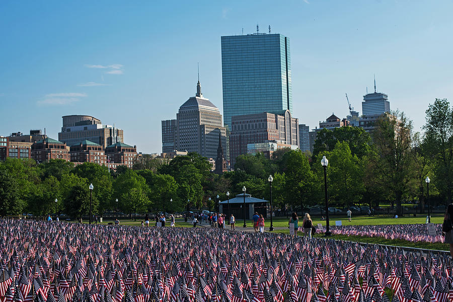 Memorial Day on the Boston Common Flags Photograph by Toby McGuire