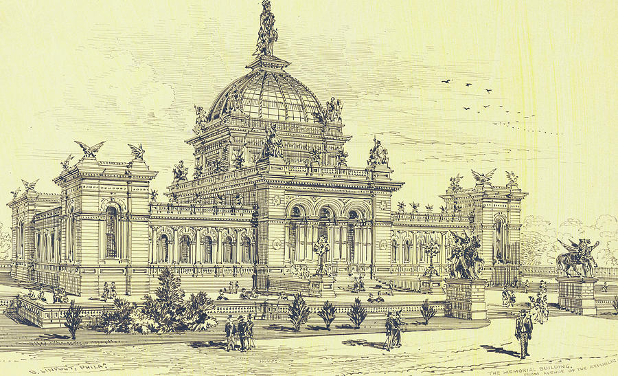 Memorial Hall, Centennial Drawing by Benjamin Linfoot
