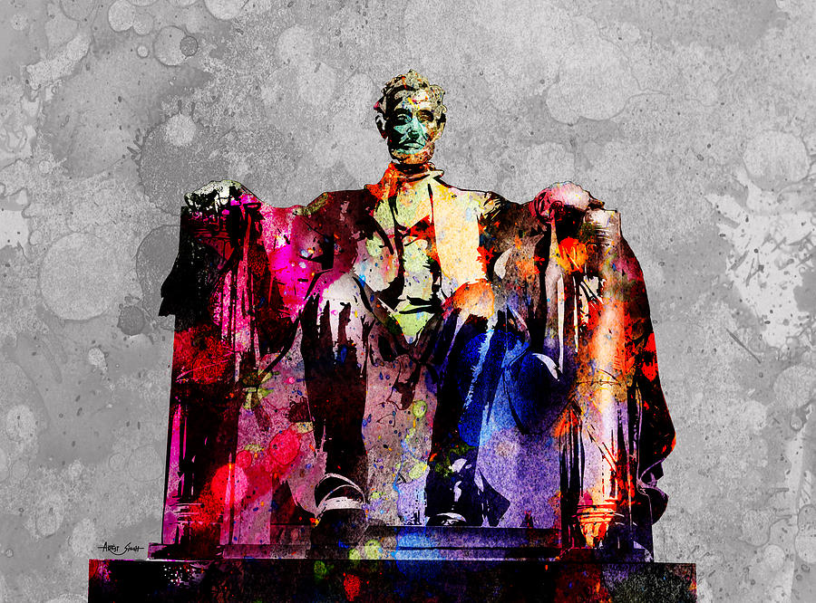 Lincoln Memorial President Mixed Media Artist Singh Mixed Media By Artguru Official Maps 0615