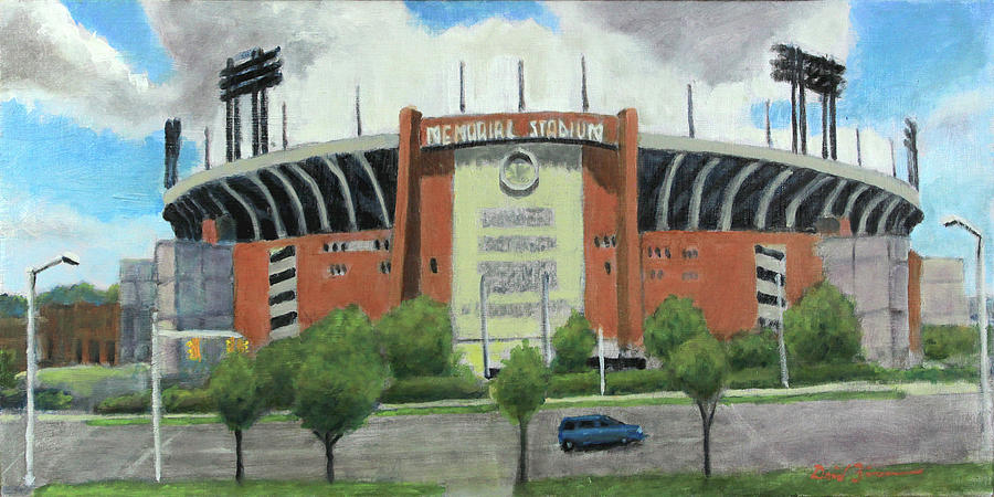Memorial Stadium Painting by David Zimmerman
