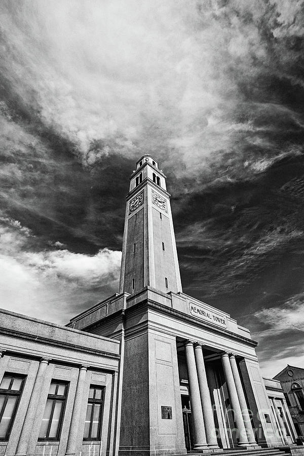 Memorial Tower - Can You Hear the Chimes - BW Photograph by Scott Pellegrin