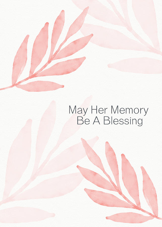 Sympathy Card Mixed Media - Memory Blessing Coral- Art by Linda Woods by Linda Woods