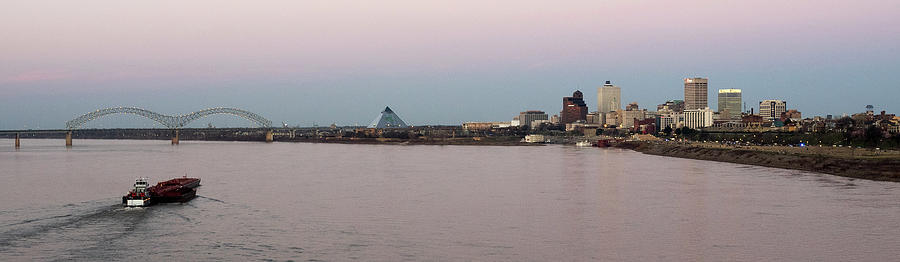 Memphis and the Barge Panorama Photograph by James C Richardson