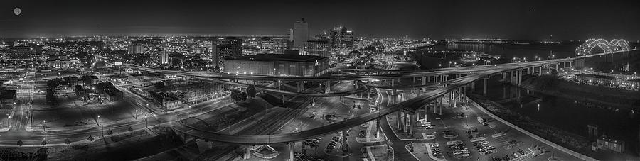 Memphis Panorama in Black and White Photograph by James C Richardson