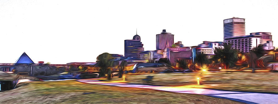 Memphis Skyline Digital Art by Barry Jones
