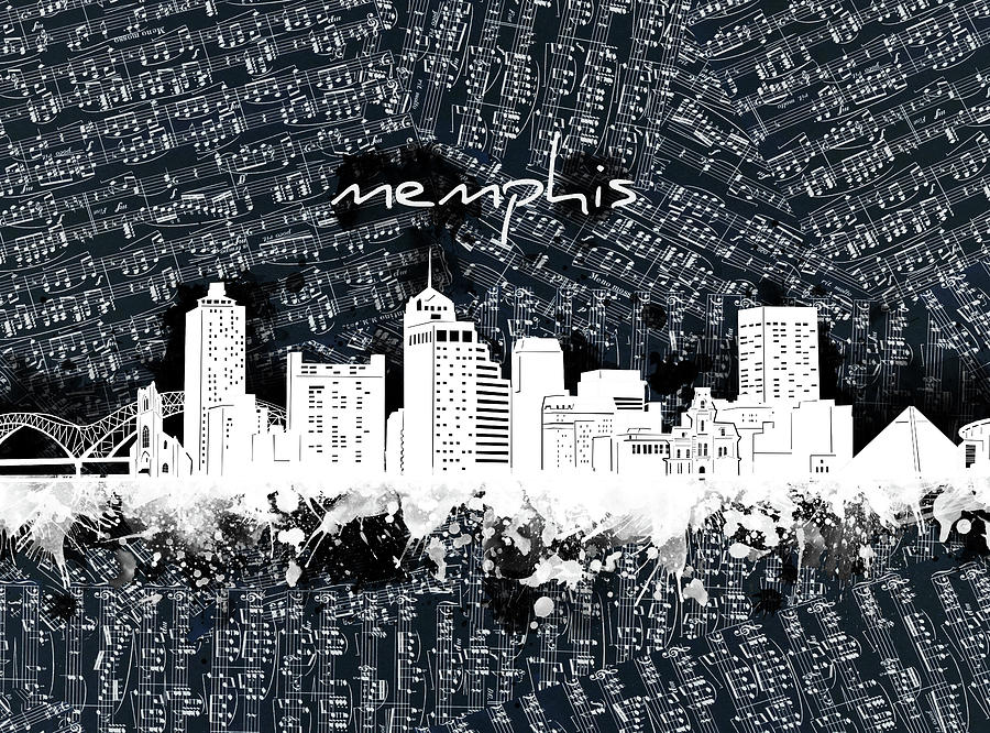 Memphis Skyline Music Sheet 2 Digital Art