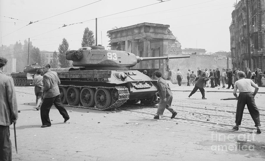Men Against Tanks In Berlin, Germany Photograph by Bettmann - Fine Art ...