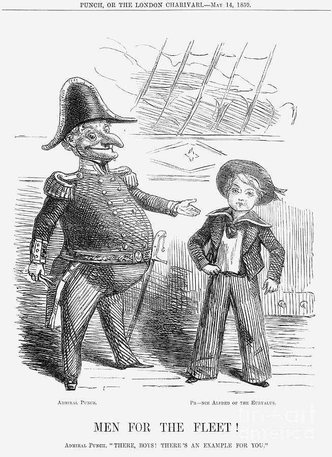 Men For The Fleet, 1859 Drawing by Print Collector Men For The Fleet, 1859 Drawing by Print Collector