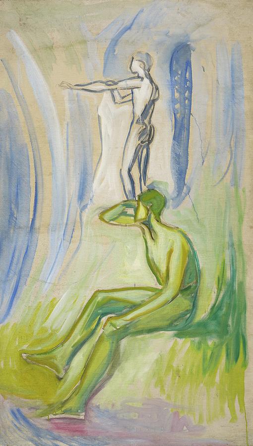 Edvard Munch Painting - Men Turning Towards The Sun by Edvard Munch