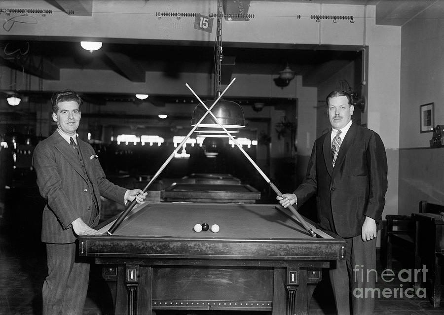 Men With Pool Stick Crossed, I.e. A Duel Photograph by Bettmann