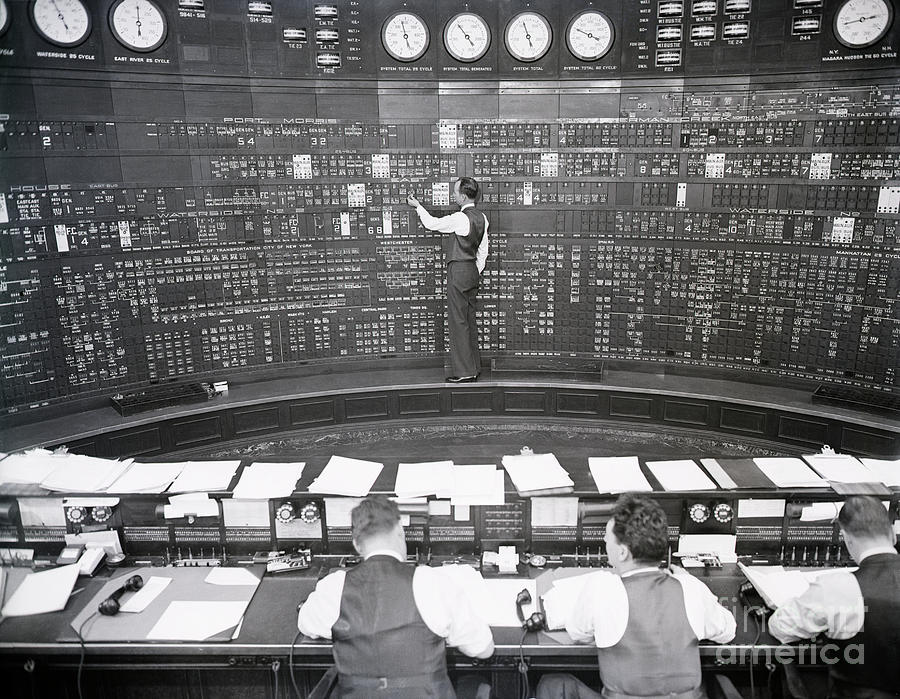Men Work At Control Board At Electric Photograph by Bettmann