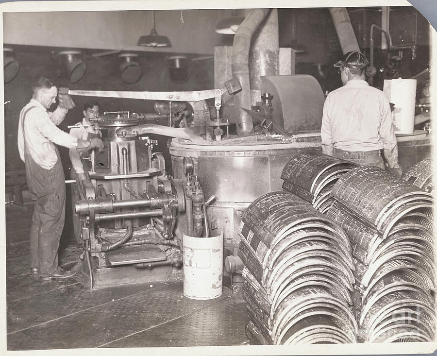 Men Working Newspaper Production Plant Photograph by Bettmann