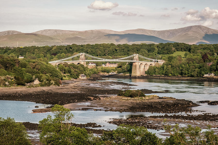 Menai Suspension Bridge between Anglesey and Wales Photograph by Jon Ingall