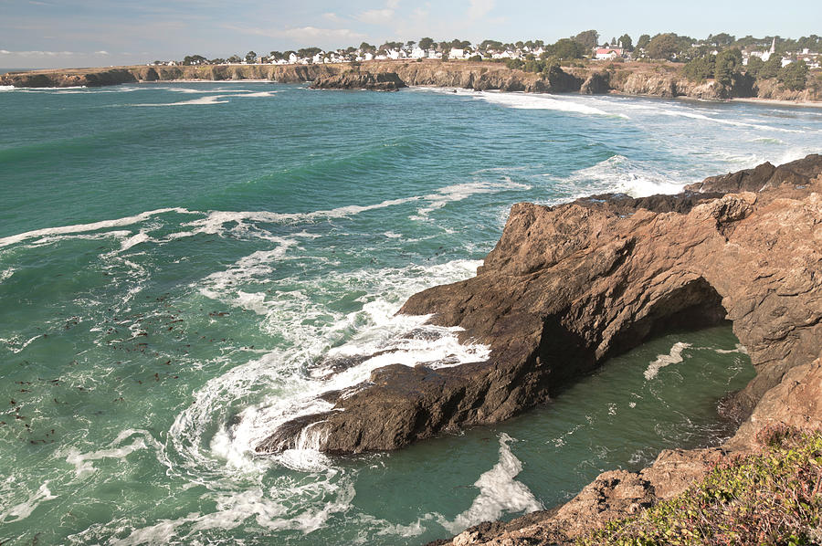 Mendocino Photograph - Mendocino Village and Sea Cave by Cinnamon Sky Photography Mendocino Photograph - Mendocino Village and Sea Cave by Cinnamon Sky Photography