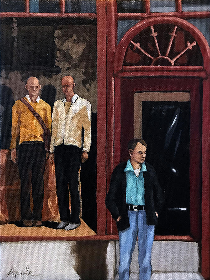 Mens Fashion oil painting Painting by Linda Apple
