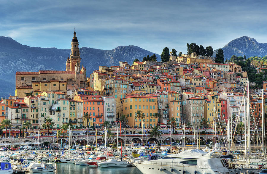 Menton City Skyline French Riviera by Jean-pierre Pieuchot