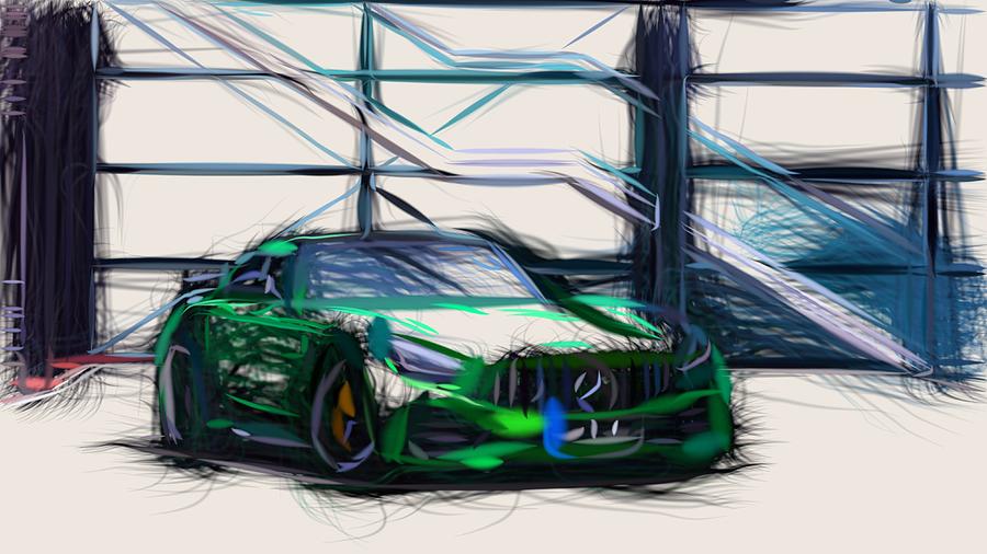 Mercedes AMG GT R Drawing Digital Art by CarsToon Concept