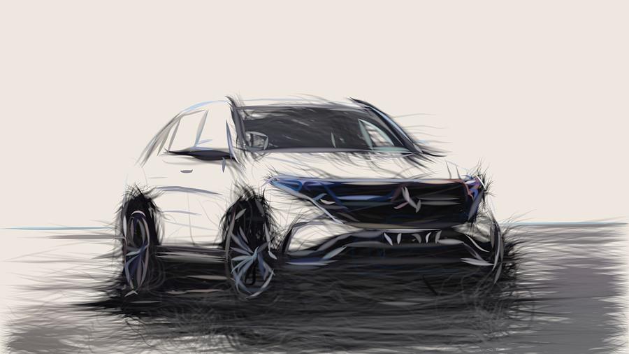 Mercedes Benz EQC Drawing Digital Art by CarsToon Concept