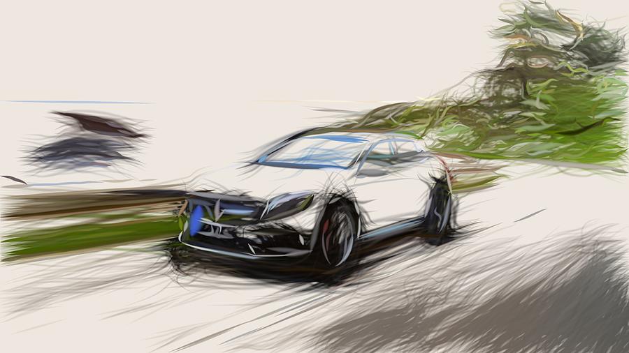 Mercedes Benz GLA45 AMG Drawing Digital Art by CarsToon Concept