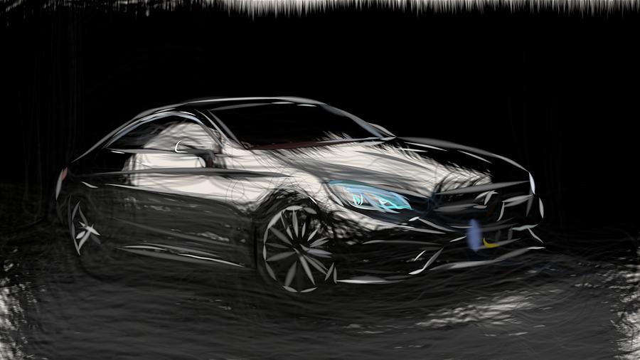 Mercedes Benz S Class Coupe Draw Digital Art by CarsToon Concept