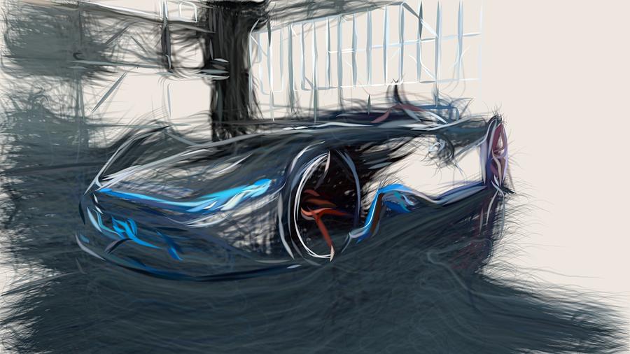 Mercedes Benz Vision EQ Silver Arrow Drawing Digital Art by CarsToon Concept