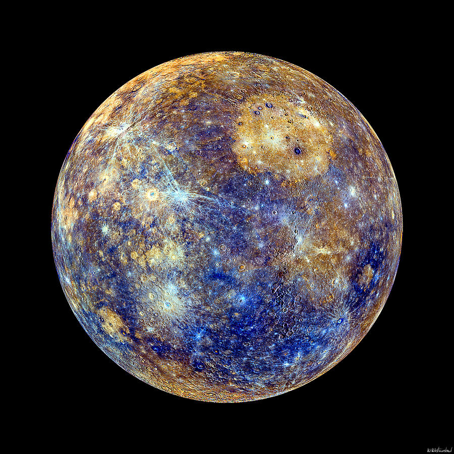 Mercury in false color - Enhanced Photograph by Weston Westmoreland
