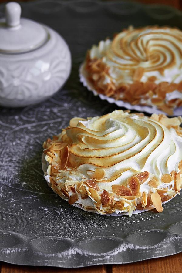 Meringue With Flaked Almonds Photograph by Helena Krol