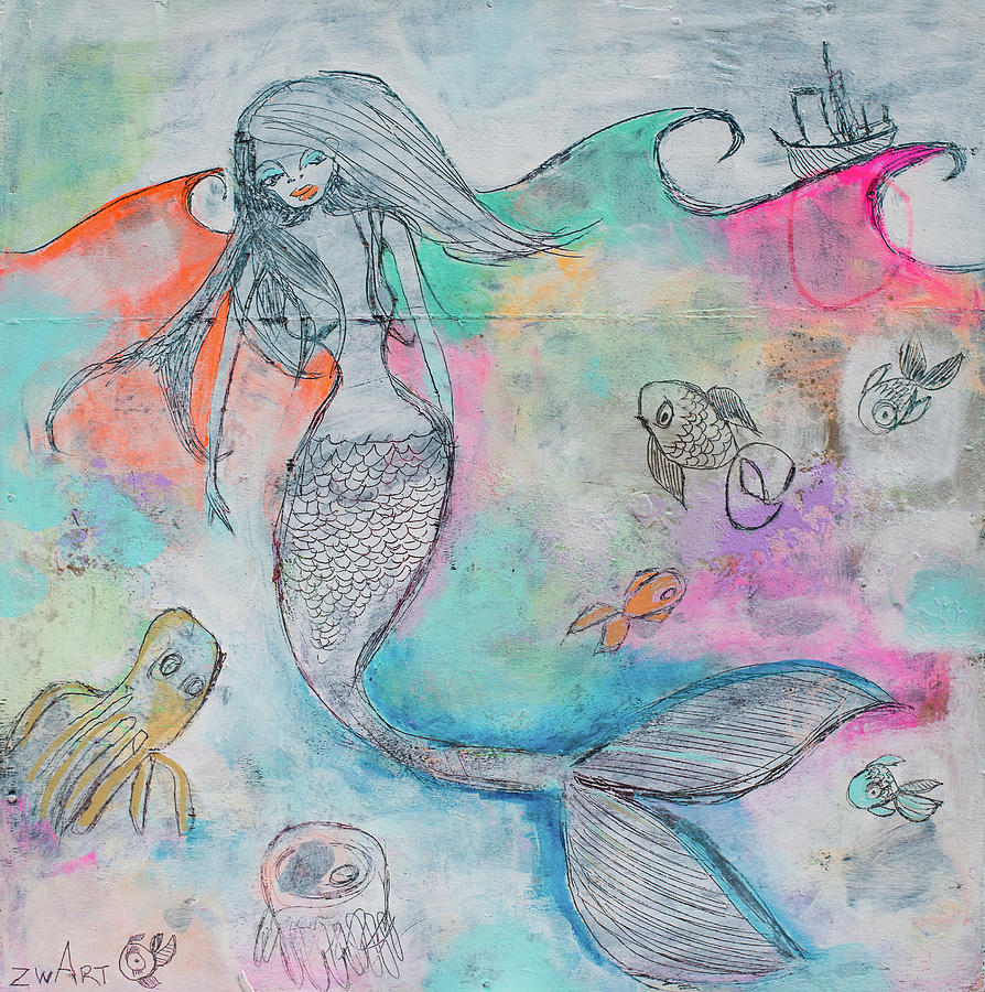 Octopus Painting - Mermaid Aura by Zwart