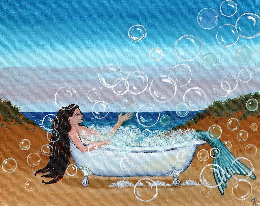 Mermaid Bubble Bath Painting by James RODERICK